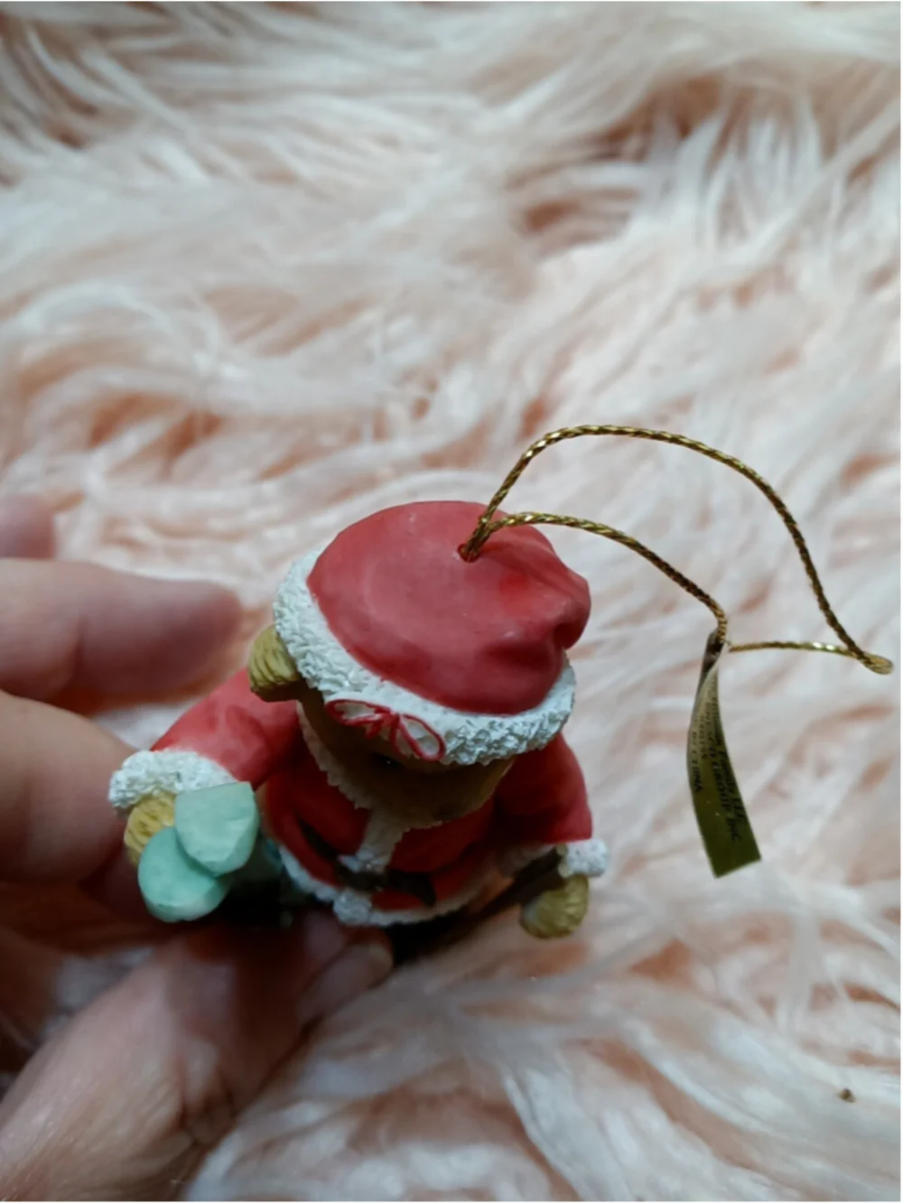 Cherished Teddies 2006 Bear w/Skis Hanging Christmas Ornament #4005155 Santa